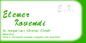elemer kovendi business card