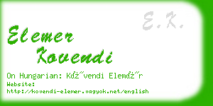 elemer kovendi business card